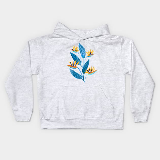 Strelitzia Flowers Kids Hoodie by TigaTiga